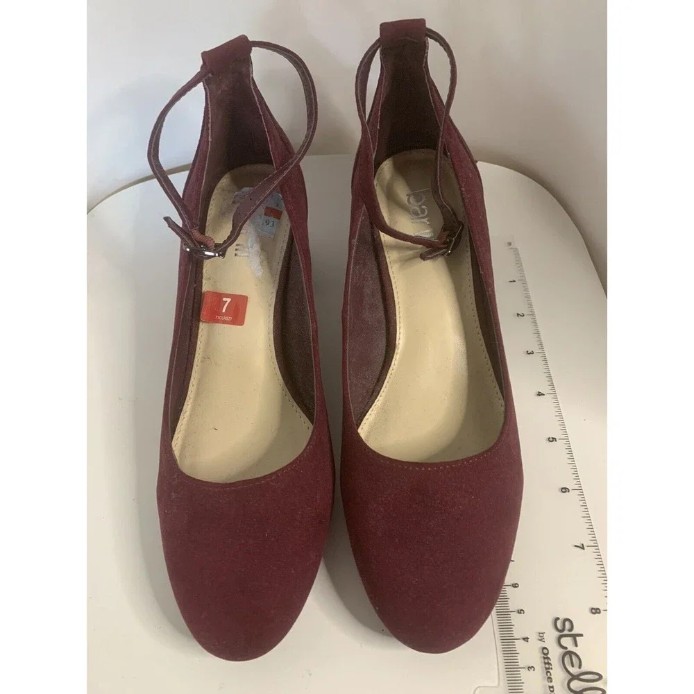 BAR III Women's Strappy Red Wine Shoes Size 7 (1359)